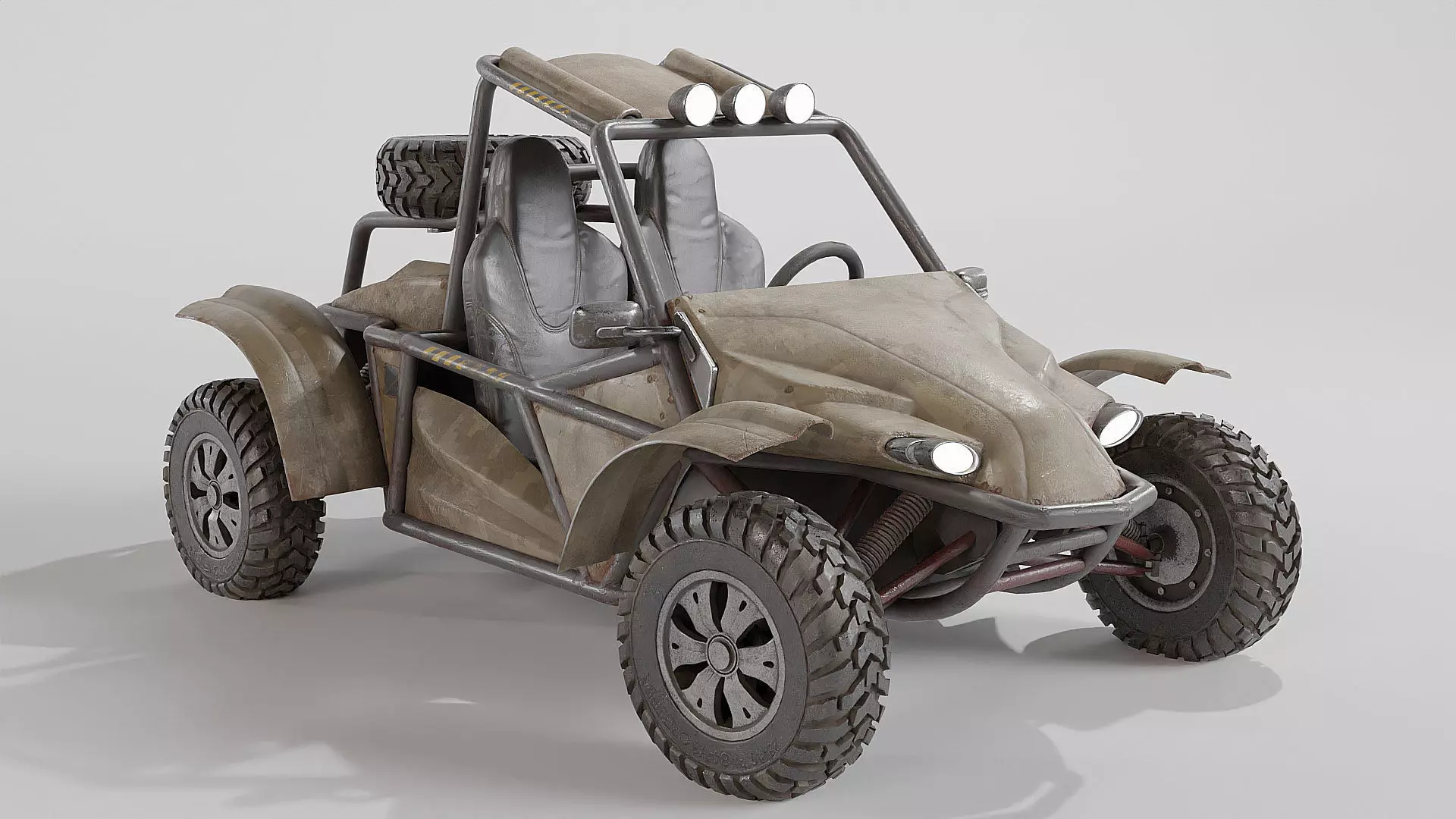 Sand Buggy vehicle for games Low-poly 3D model_0