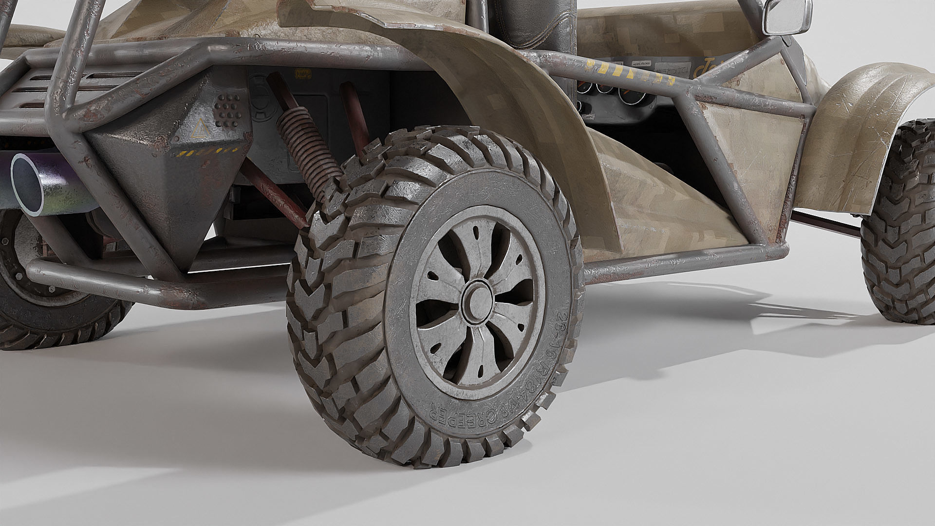 Sand Buggy vehicle for games Low-poly 3D model_5