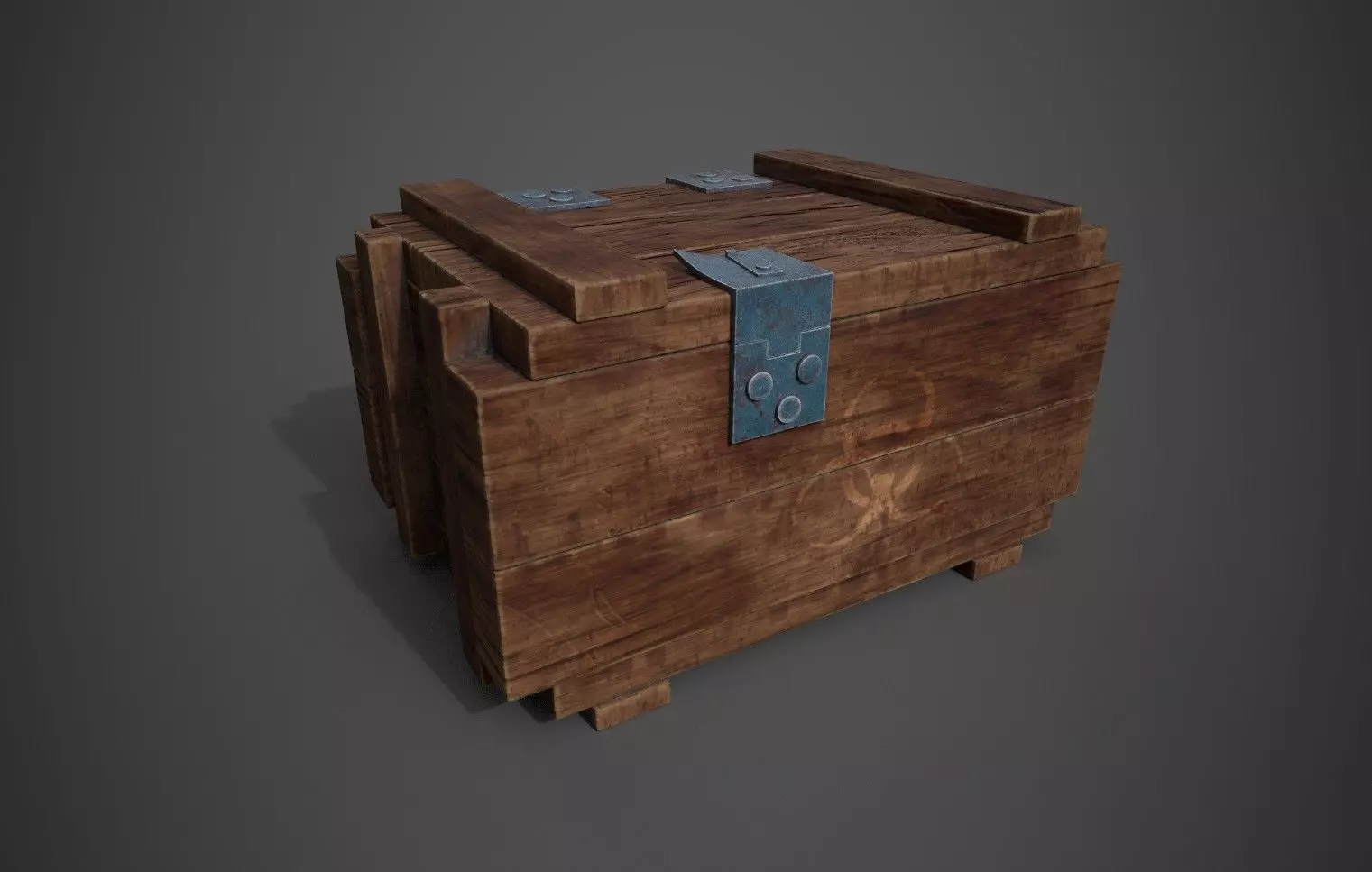 Wooden Crate Game Ready 3D model_0