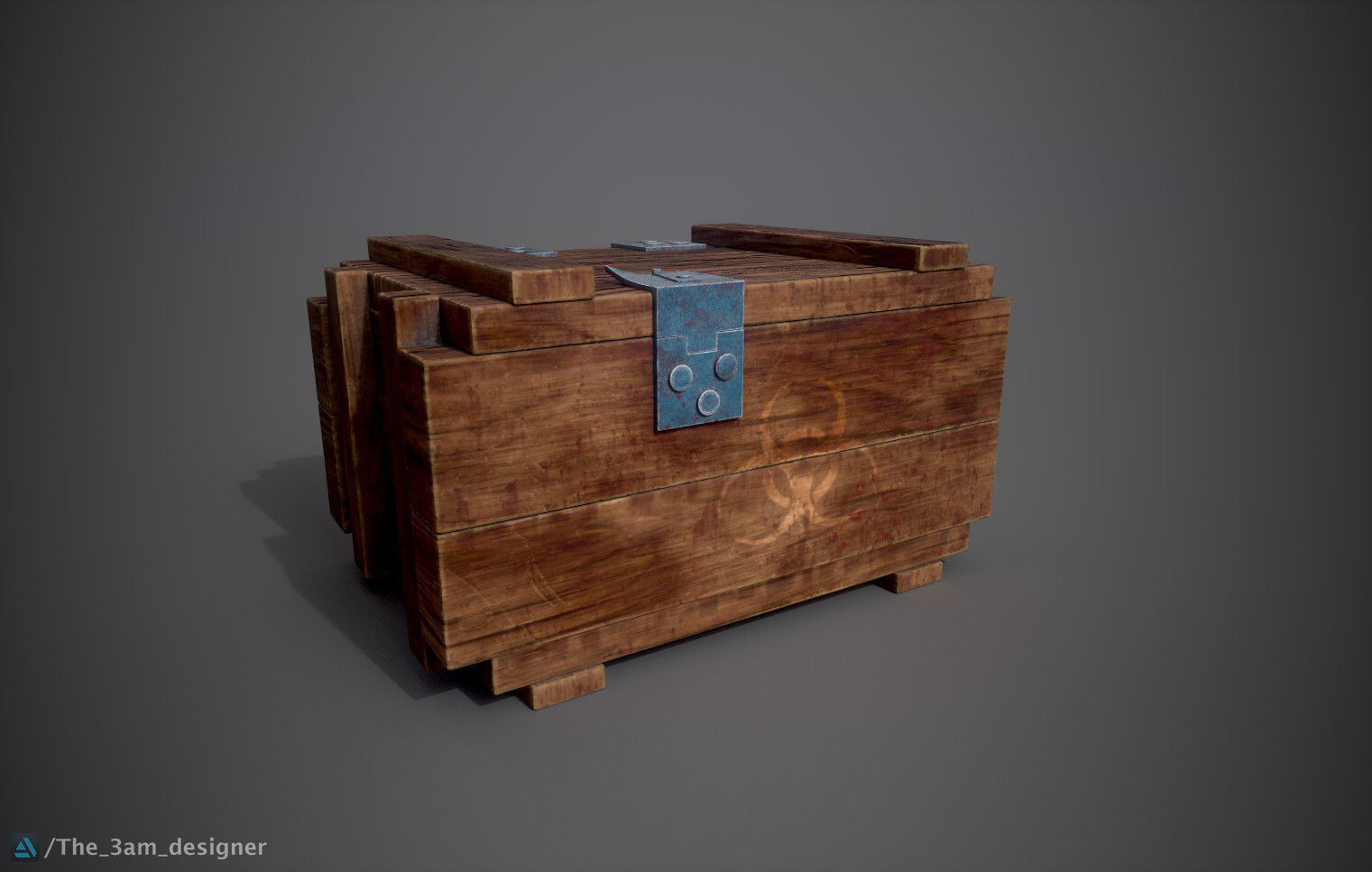 Wooden Crate Game Ready 3D model_1