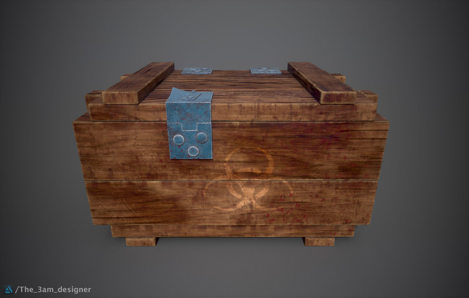 Wooden Crate Game Ready 3D model_2