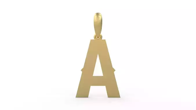 Initial Letters Pendant Aldivaro A 3D print model