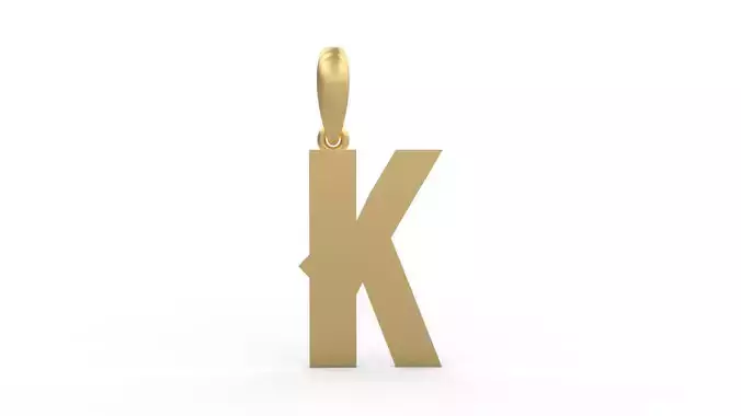 Initial Letters Pendant Aldivaro K 3D print model