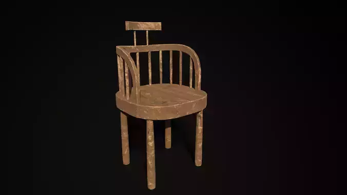 chair 3d model wooden