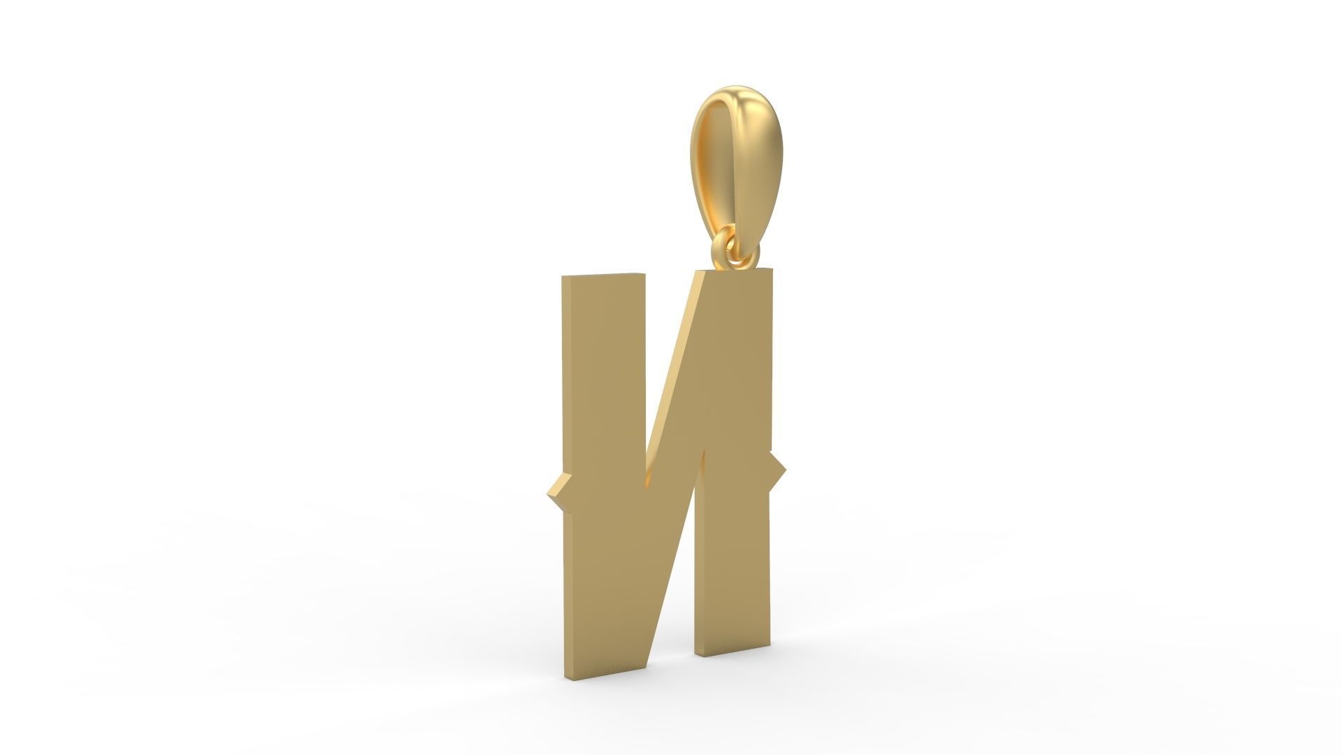 Initial Letters Pendant Aldivaro N 3D print model_3