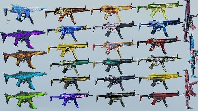 MP5 Rifle Game Weapon 26x 3D model