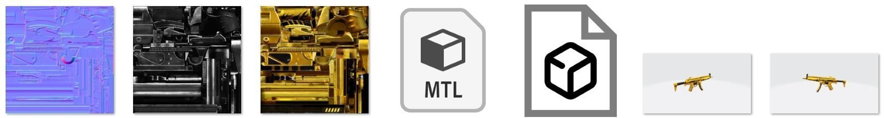 MP5 Rifle Game Weapon 26x 3D model_58