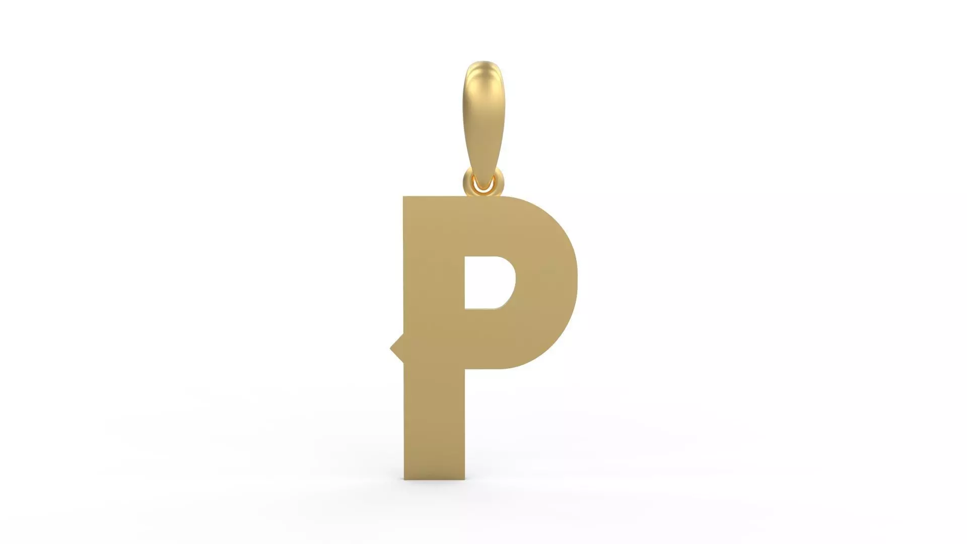 Initial Letters Pendant Aldivaro P 3D print model_0