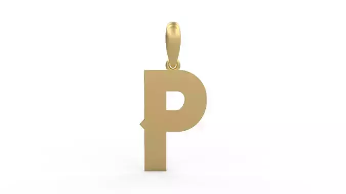 Initial Letters Pendant Aldivaro P 3D print model