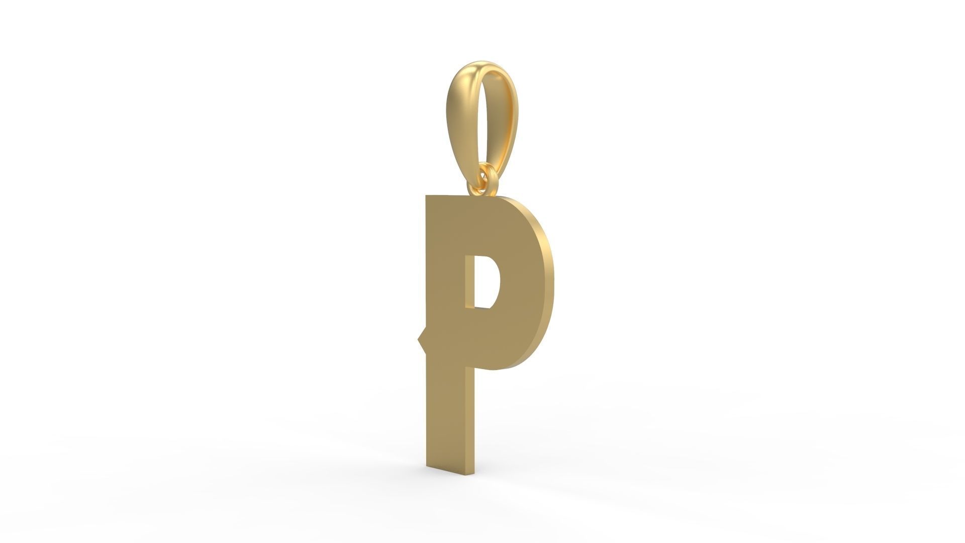 Initial Letters Pendant Aldivaro P 3D print model_1