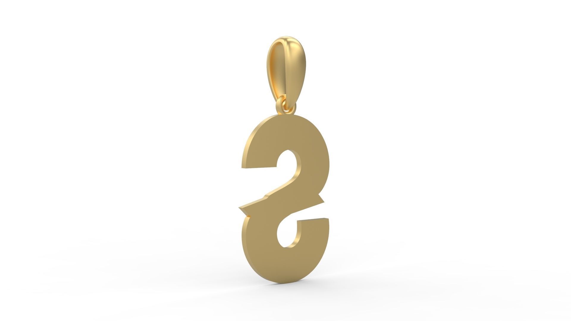 Initial Letters Pendant Aldivaro S 3D print model_3