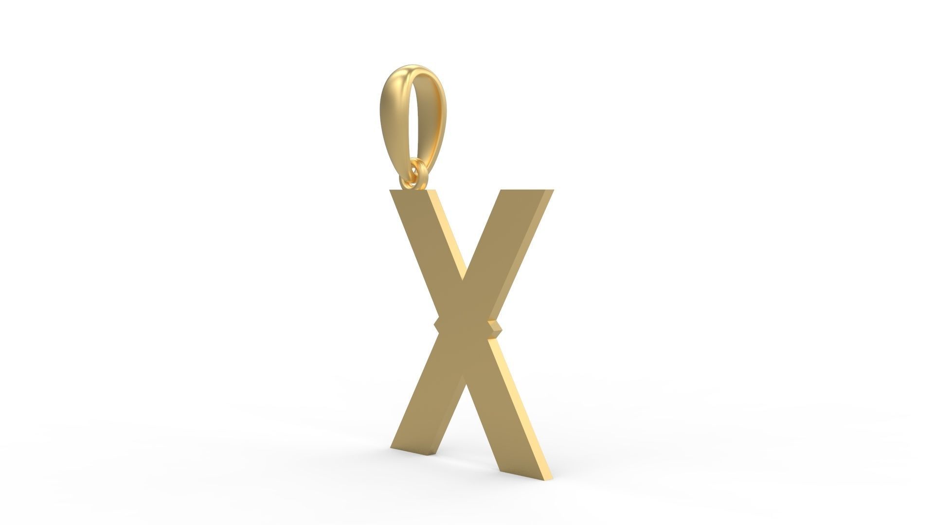 Initial Letters Pendant Aldivaro X 3D print model_1