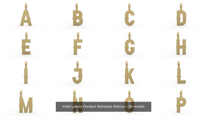 Initial Letters Pendant Alphabets Aldivaro 3D Model Collection