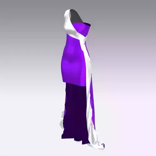 DRESS COLOR BLOCK PURPLE AND WHITE LOOK