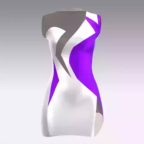 LITTLE DRESS COLOR BLOCK PURPLE AND WHITE