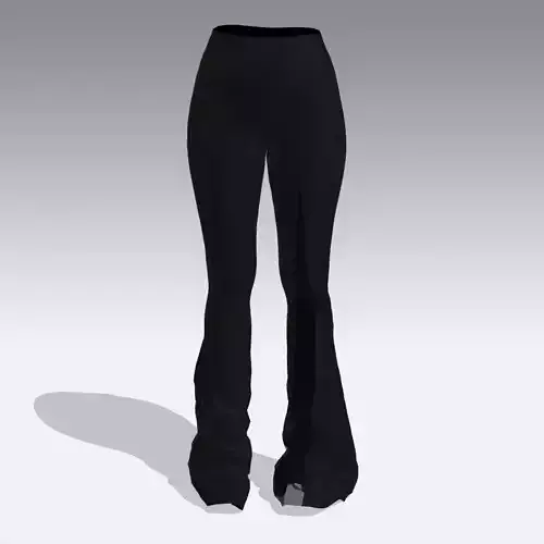 PANT LONG FLARED BLACK TRANSPARENT SLIT MODERN LOOK