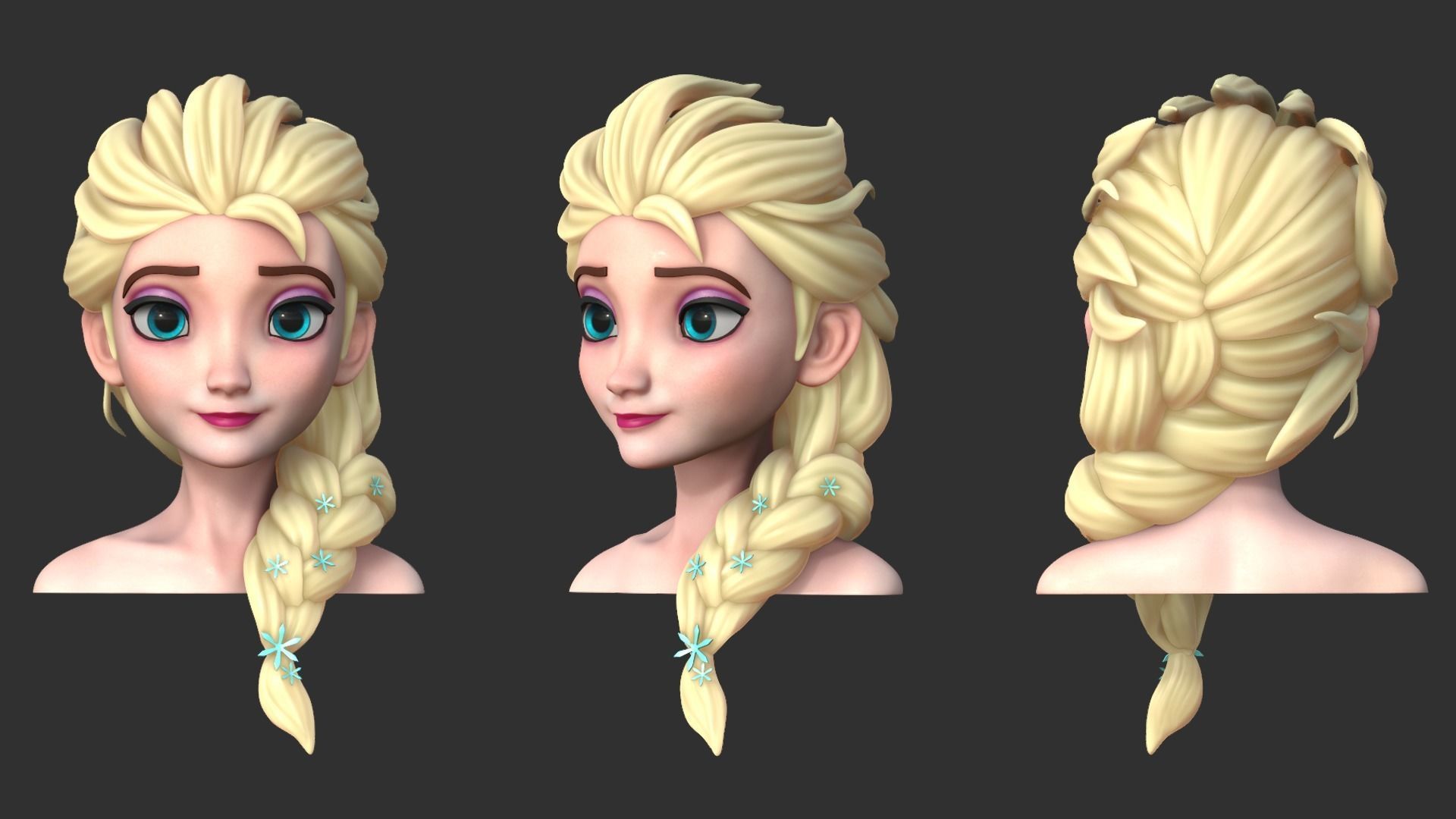 Elsa Bust - 3D Print Model 3D print model_11