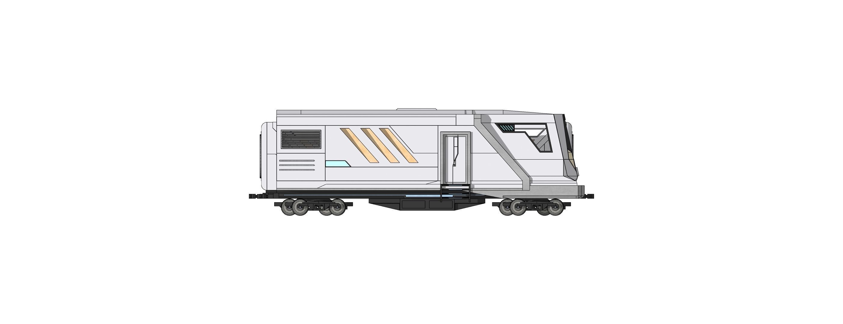 Sci-Fi Train Futuristic High-Speed Transport 002 3D model_9
