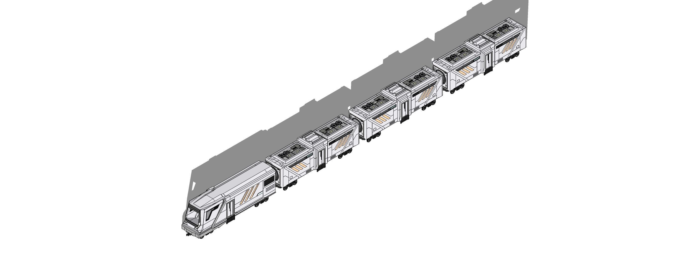 Sci-Fi Train Futuristic High-Speed Transport 002 3D model_10