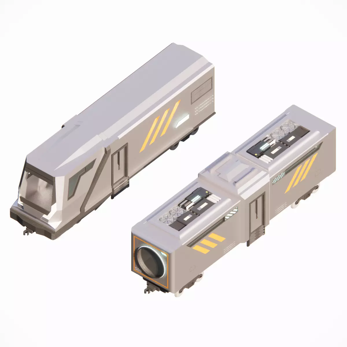 Sci-Fi Train Futuristic High-Speed Transport 002 3D model_0