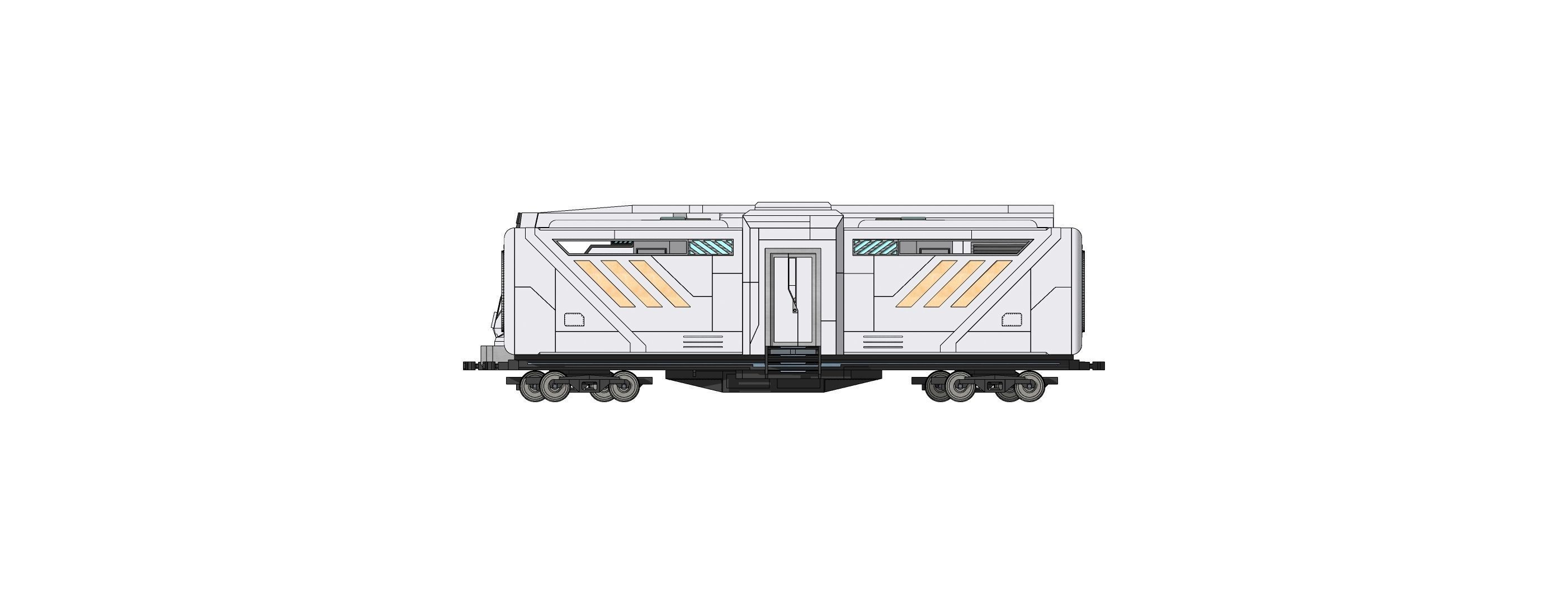 Sci-Fi Train Futuristic High-Speed Transport 002 3D model_8