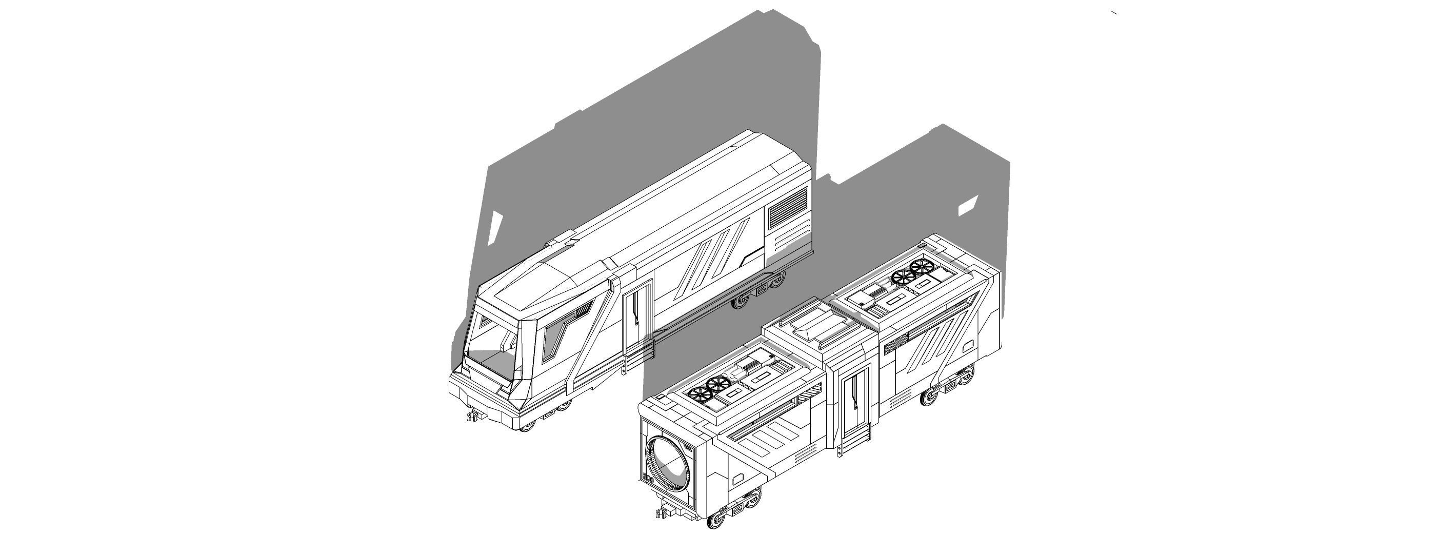 Sci-Fi Train Futuristic High-Speed Transport 002 3D model_6