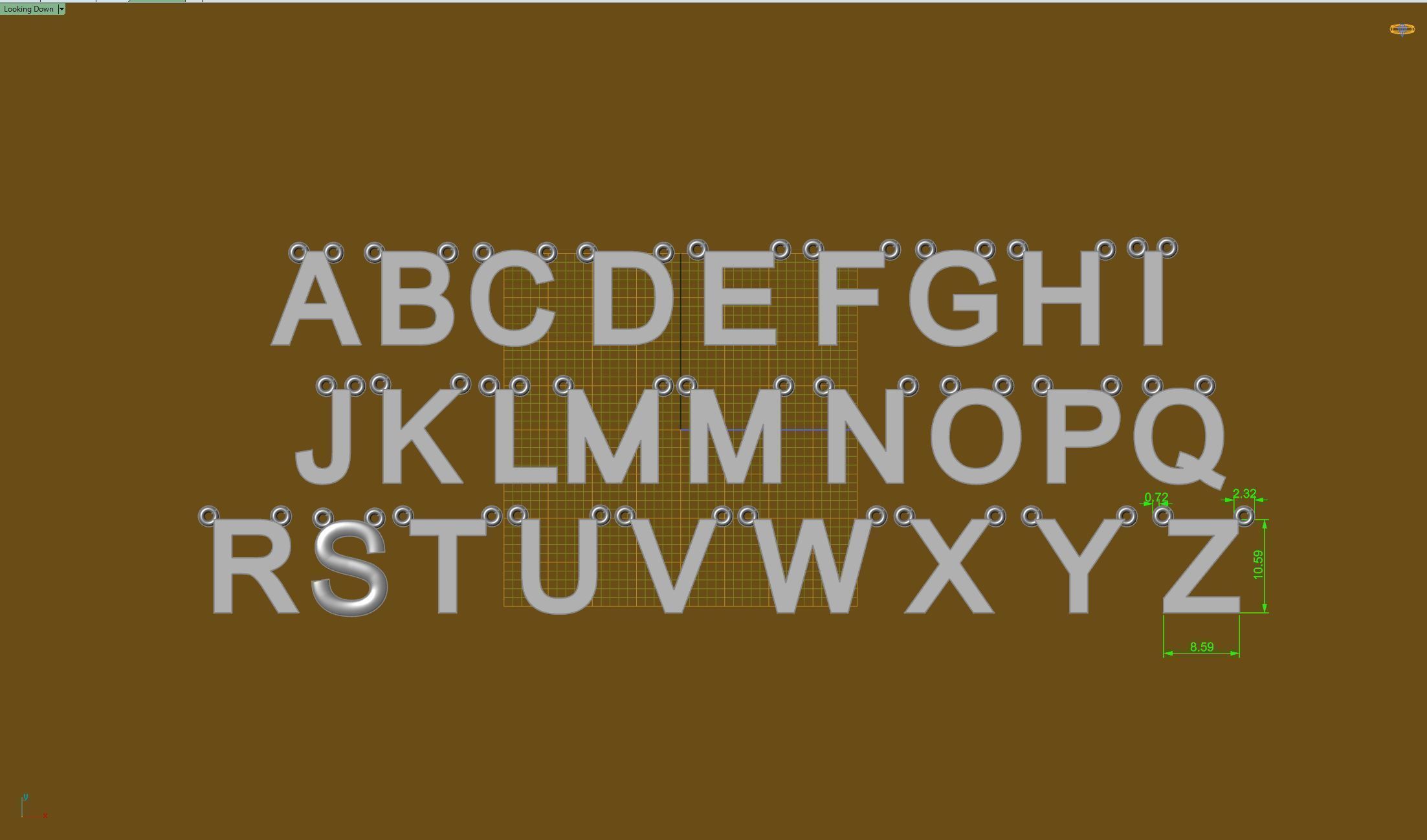 latin alphabet initial pendant A TO Z 3D print model_4