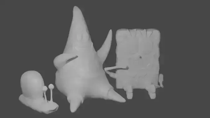 Spongebob Patrick and Gary Free 3D print model