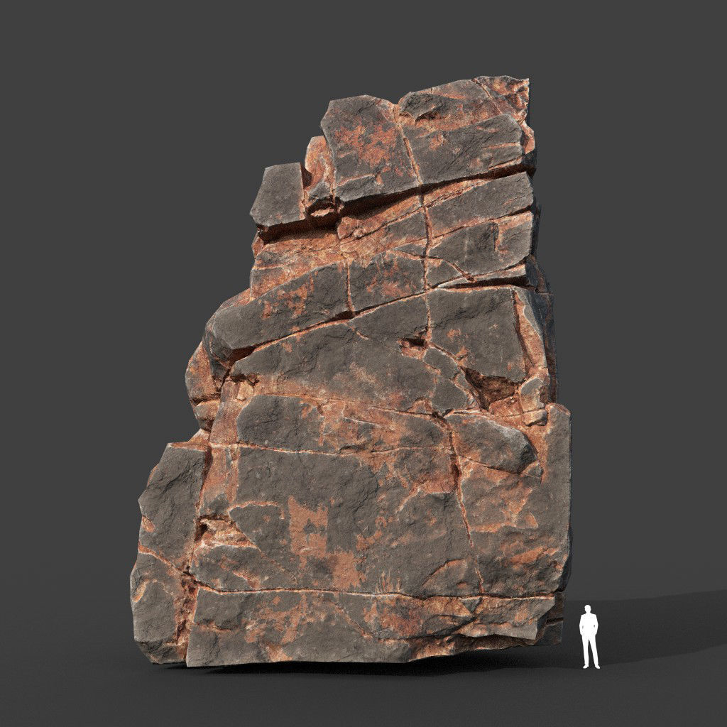 Low poly Desert Cracked Modular Rock 220106 Low-poly 3D model_13