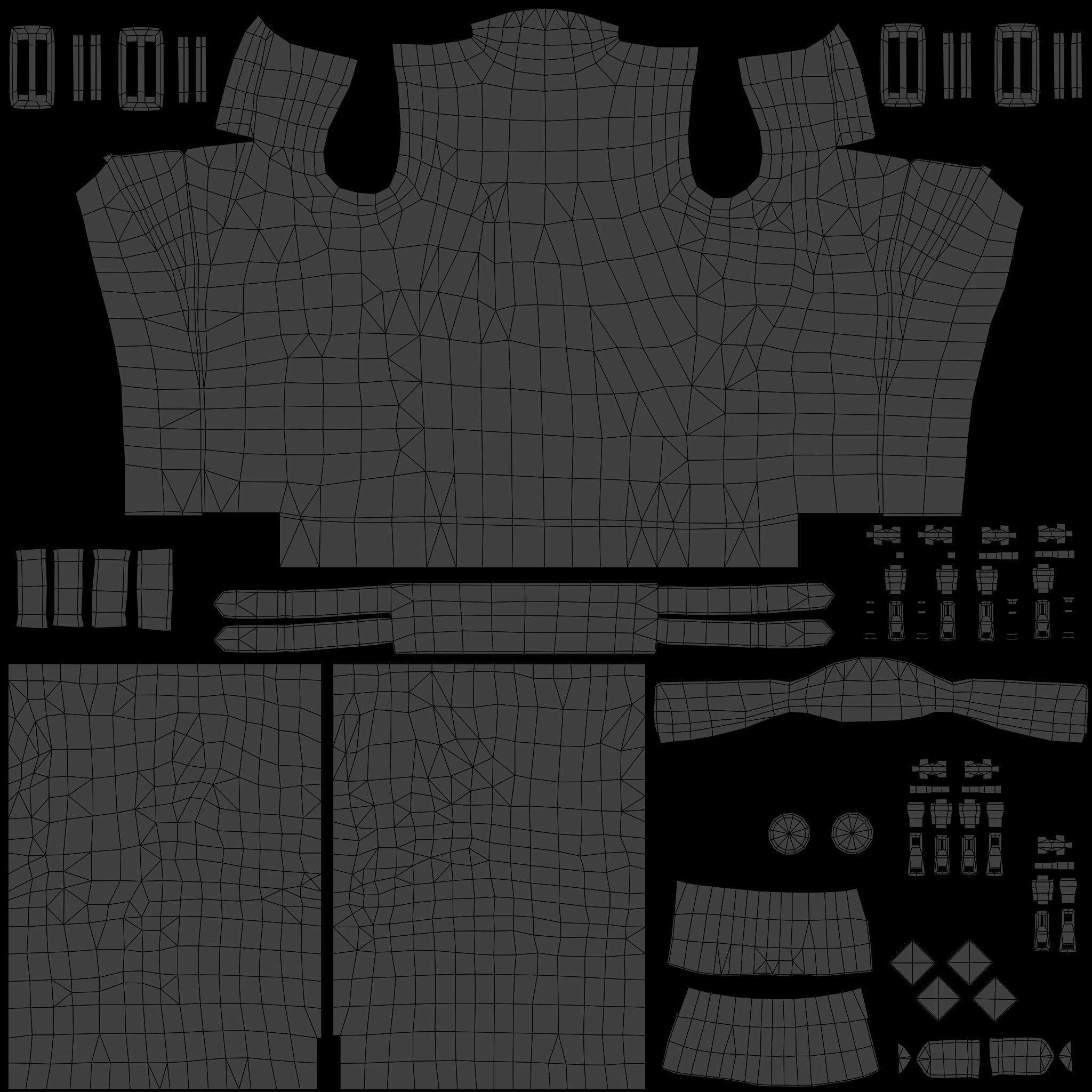 Female Nacked Rigged character 3D model_36