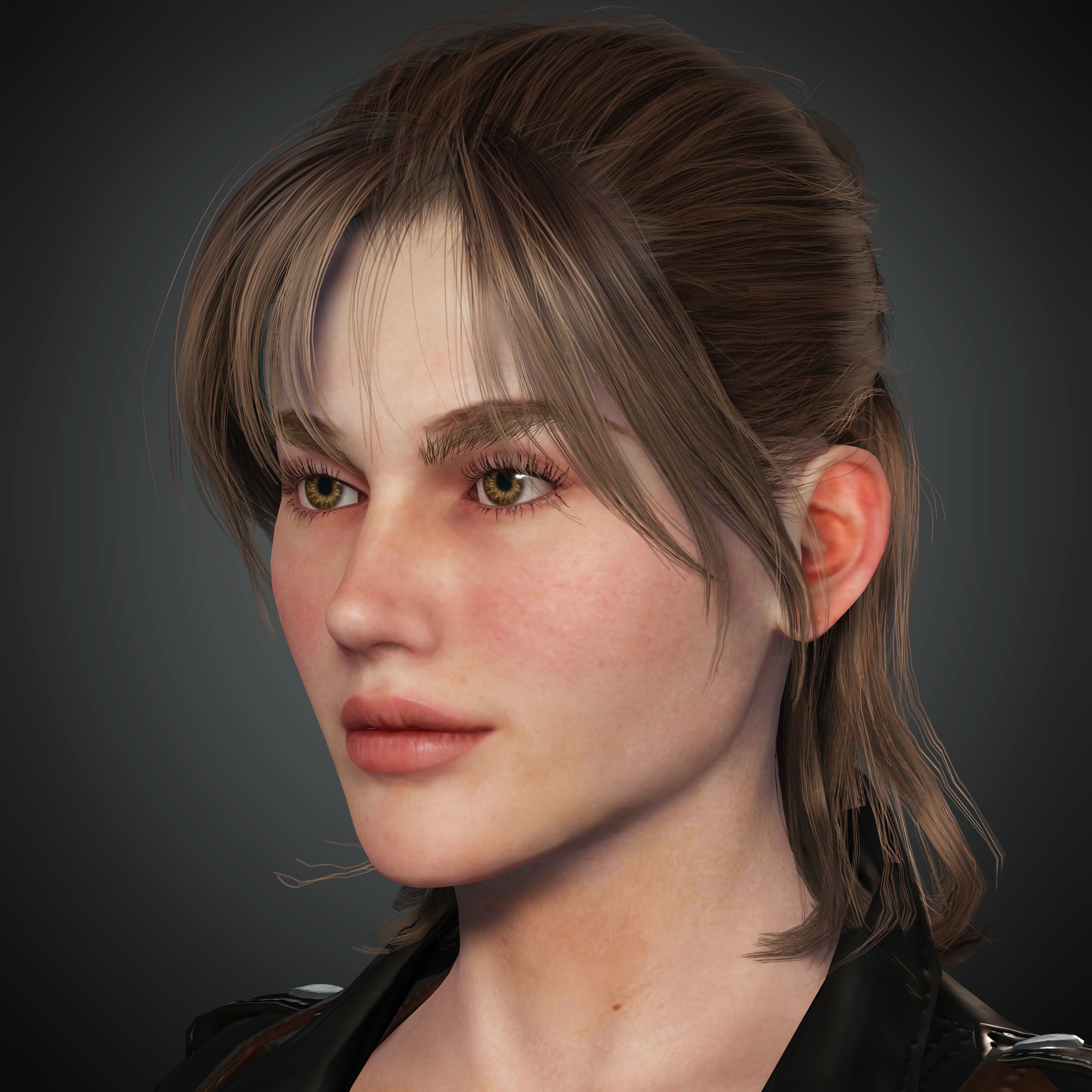 Female Nacked Rigged character 3D model_7