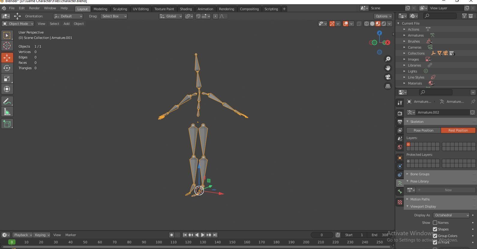 Female Nacked Rigged character 3D model_26