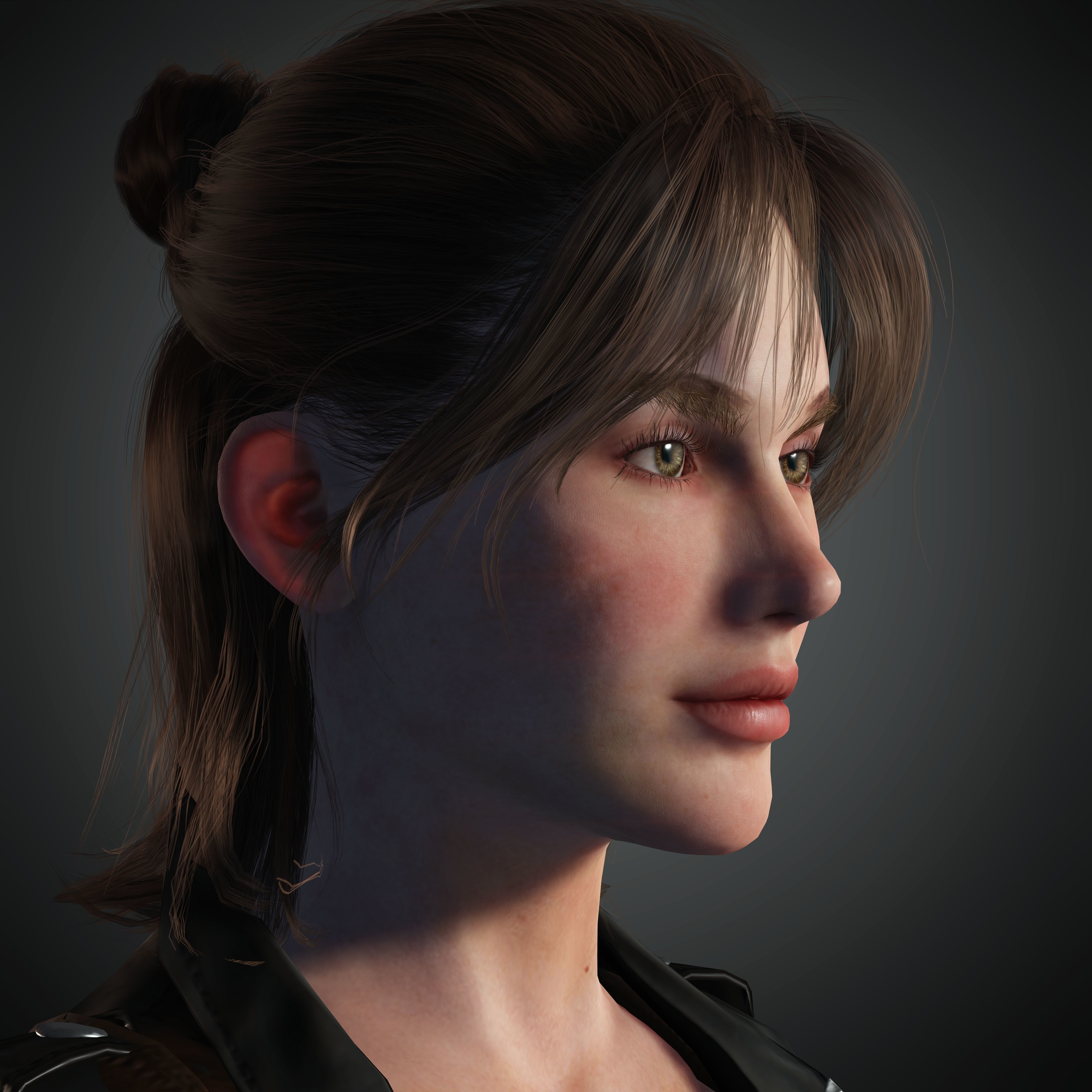 Female Nacked Rigged character 3D model_6