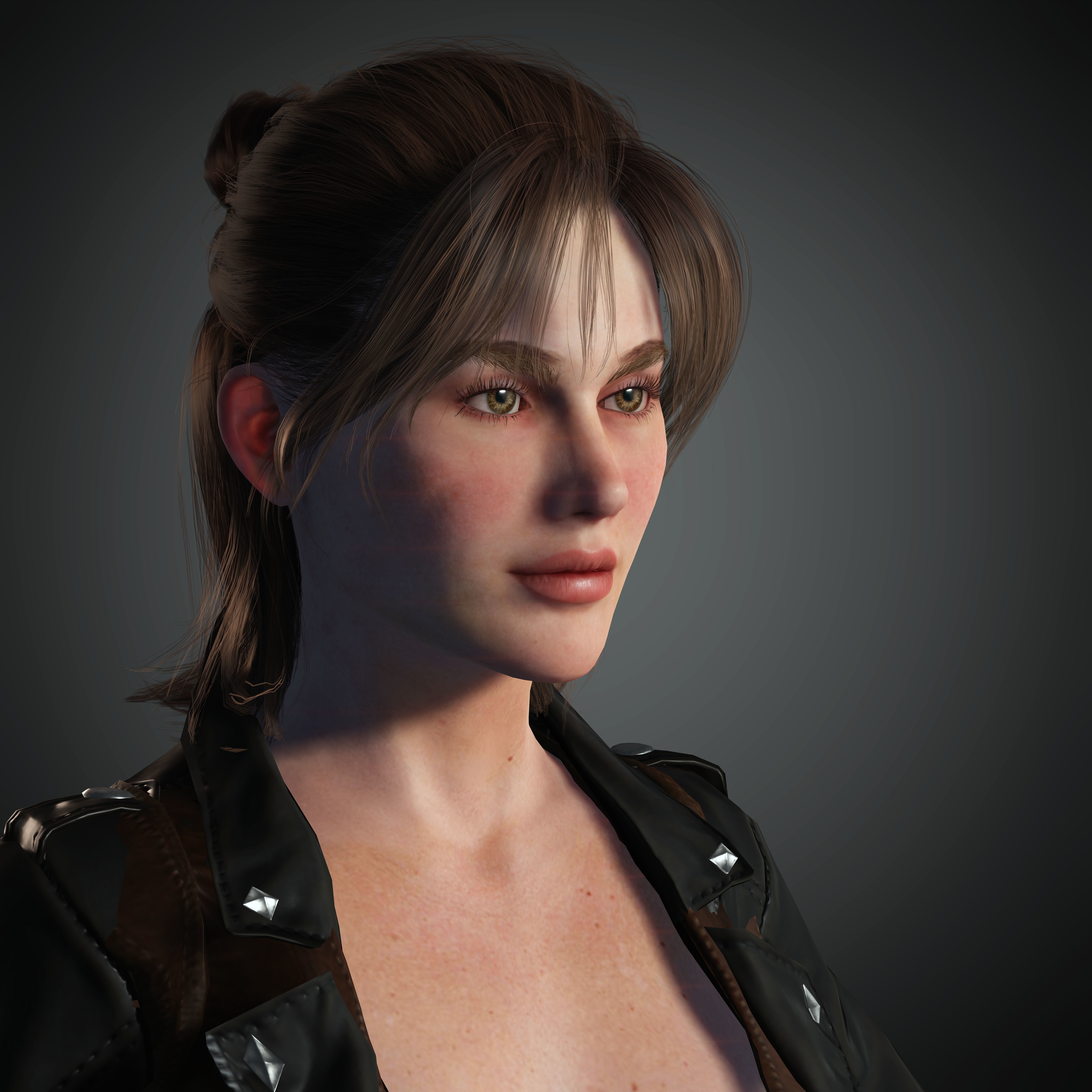 Female Nacked Rigged character 3D model_3