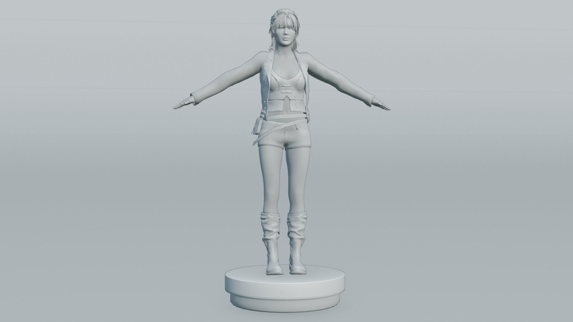 Female Nacked Rigged character 3D model_18