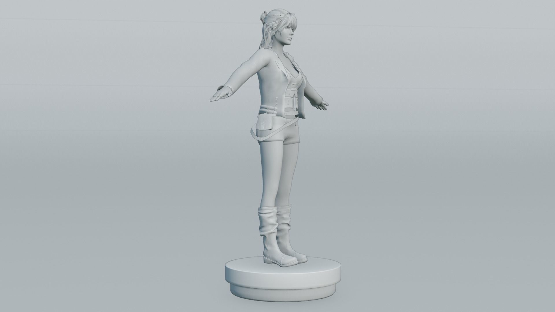 Female Nacked Rigged character 3D model_20