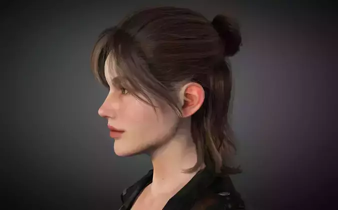  Female Nacked Rigged 3d character 3D model