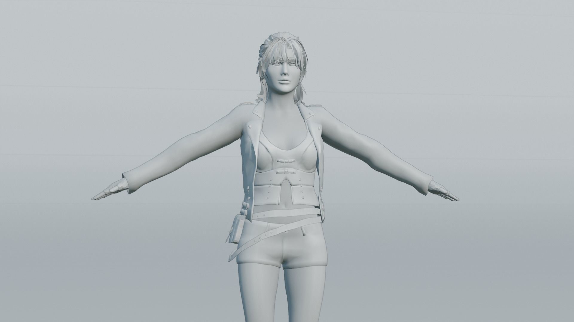 Female Nacked Rigged character 3D model_19