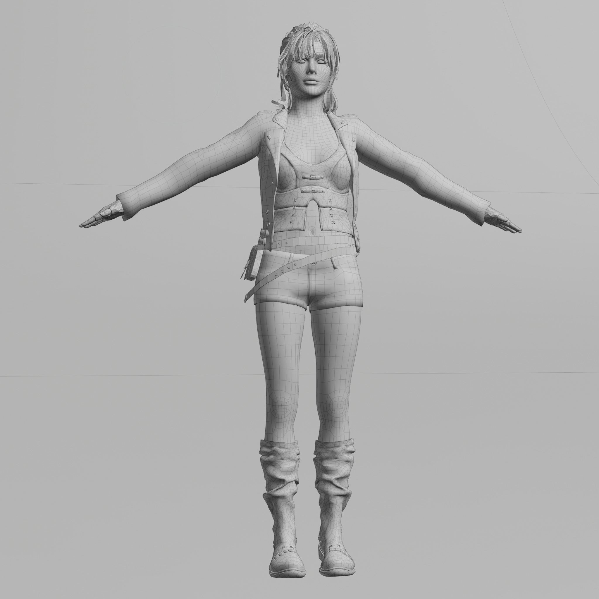Female Nacked Rigged character 3D model_21