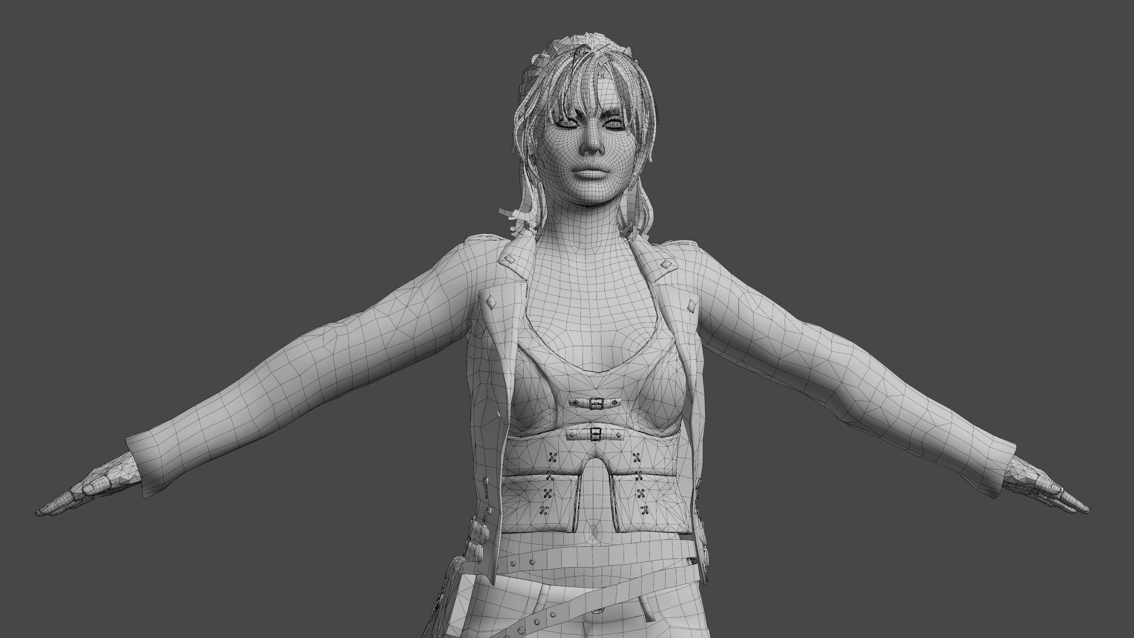 Female Nacked Rigged character 3D model_22