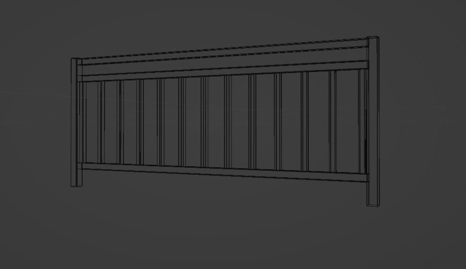 Iron Fence Modular 3D model_1