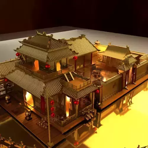 Chinese ancient courtyard house 