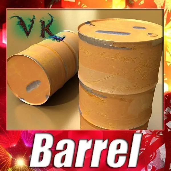 Pallet and Metal Drums High Resolution Textures 3D model_0