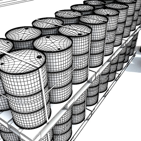 Pallet and Metal Drums High Resolution Textures 3D model_8