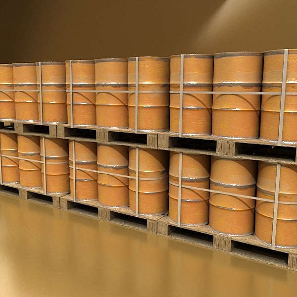 Pallet and Metal Drums High Resolution Textures 3D model_5