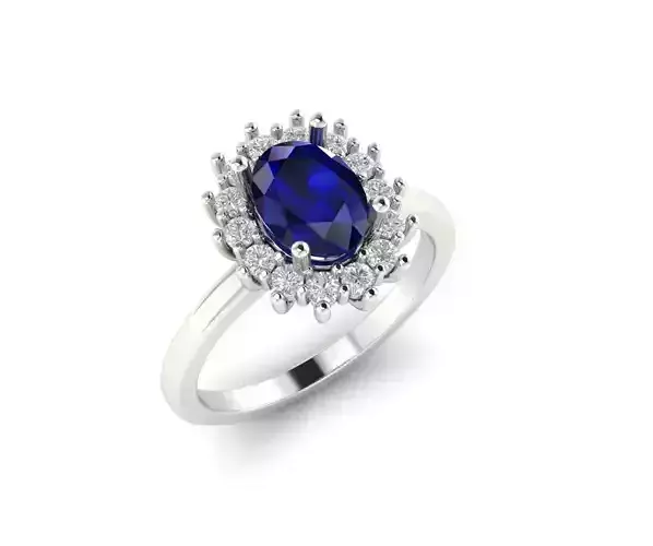 8x6 mm 9x7mm Oval Cluster Engagment Ring 3D print model