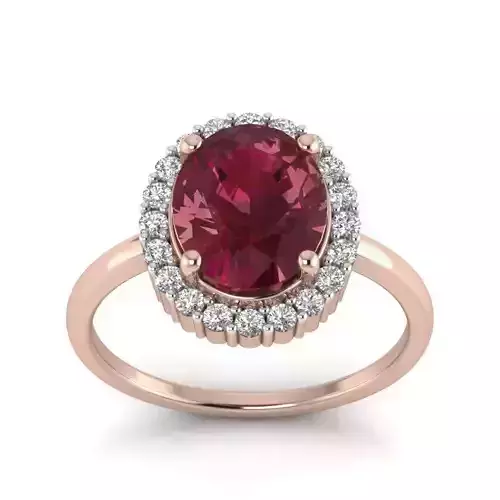 Solitaire wedding engagement Oval ring  3D print model