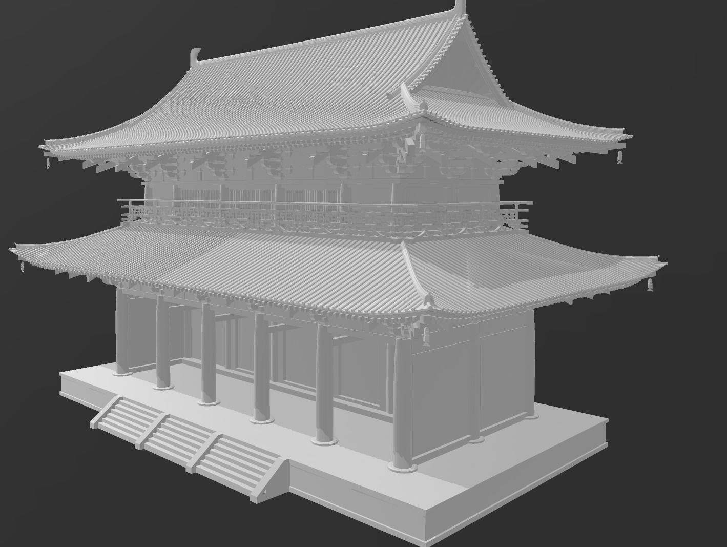 China Architectural building 3D print model_1