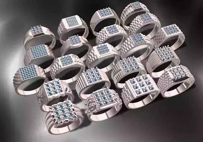 gents 20 pcs diamond ring 