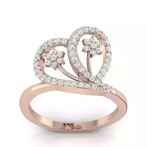 Heart Ring High Jewelry Cocktail Ring 3D print model 3D print model